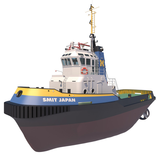 3d model of harbour tug smit japan - Harbour Tug Smit Japan by ArqArt3D