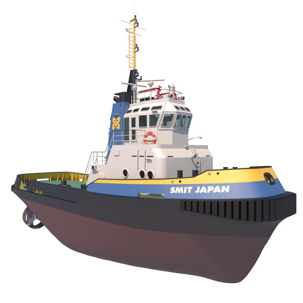 3d model of harbour tug smit japan - Harbour Tug Smit Japan by ArqArt3D