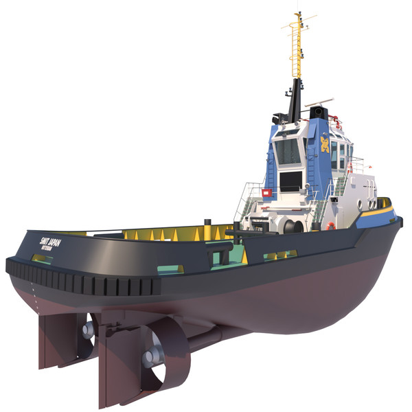 3d model of harbour tug smit japan - Harbour Tug Smit Japan by ArqArt3D