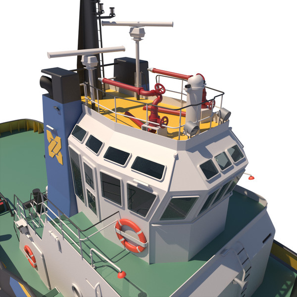 3d model of harbour tug smit japan - Harbour Tug Smit Japan by ArqArt3D