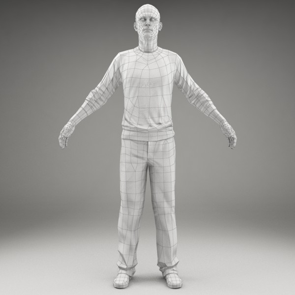 character human 3d model - CMan0005-M3-CS... by axyzdesign