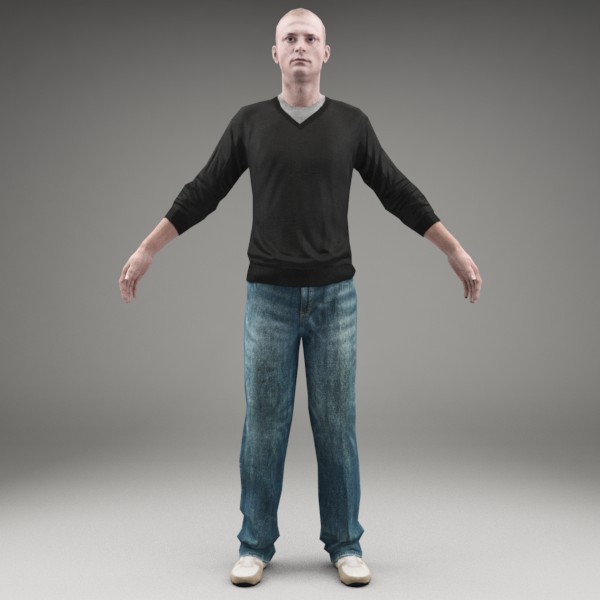 character human 3d model - CMan0005-M3-CS... by axyzdesign