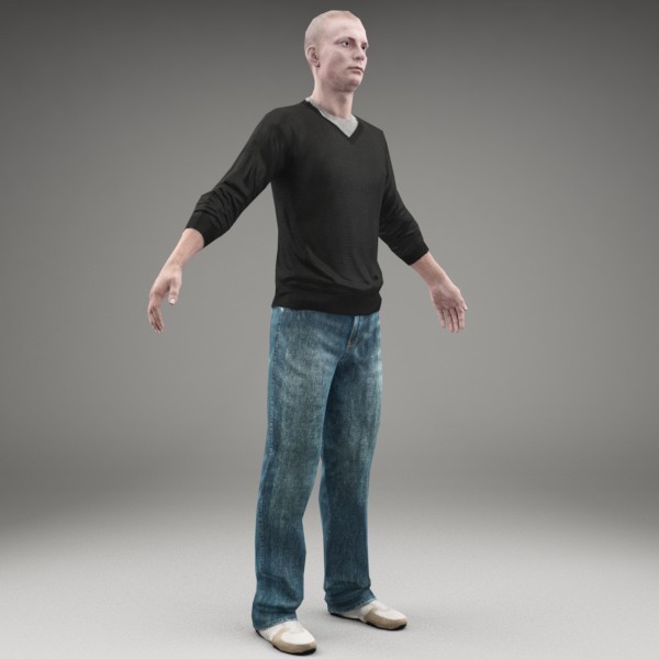 character human 3d model - CMan0005-M3-CS... by axyzdesign