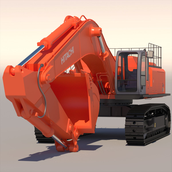 backhoe excavator 3d 3ds - Hitachi Zaxis 800 by ArqArt3D