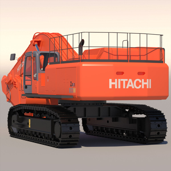 backhoe excavator 3d 3ds - Hitachi Zaxis 800 by ArqArt3D