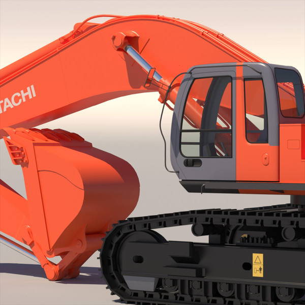 backhoe excavator 3d 3ds - Hitachi Zaxis 800 by ArqArt3D