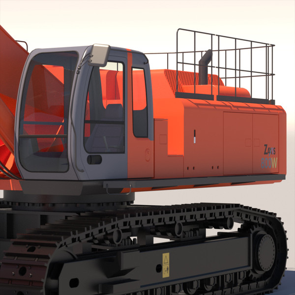 backhoe excavator 3d 3ds - Hitachi Zaxis 800 by ArqArt3D