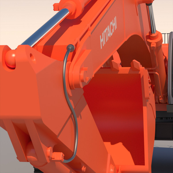 backhoe excavator 3d 3ds - Hitachi Zaxis 800 by ArqArt3D