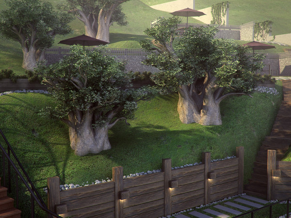 african baobab tree 3ds - African Baobab LowPoly tree by RTEwork
