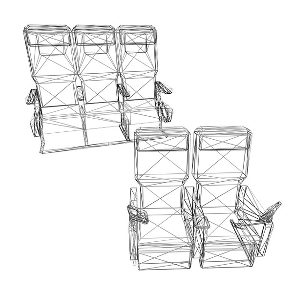 aircraft seating 3d model - Aircraft Seating 1... by RyanN