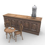 cafe furniture counter chairs 3d max
