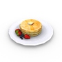3d model pancakes strawberries blueberries