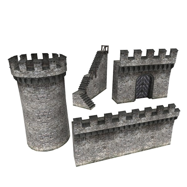 castle wall 3d max - Castle Walls 1... by RyanN