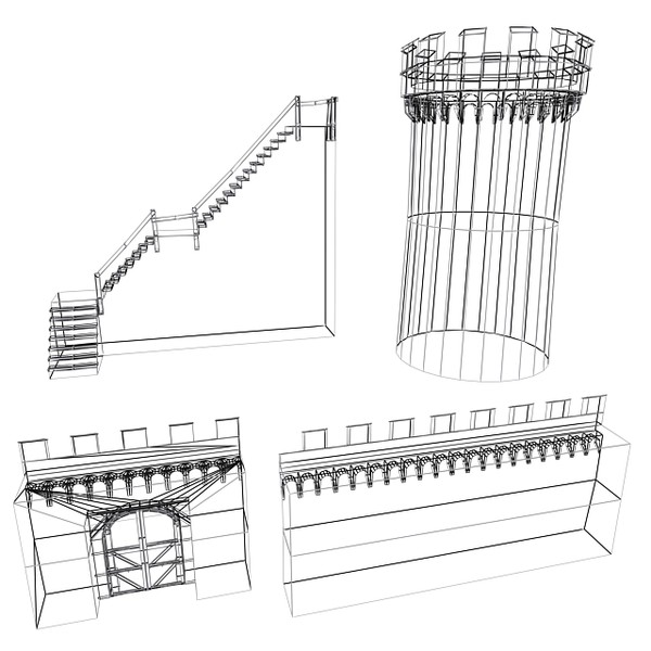 castle wall 3d max - Castle Walls 1... by RyanN