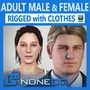 max realistic male female rigged