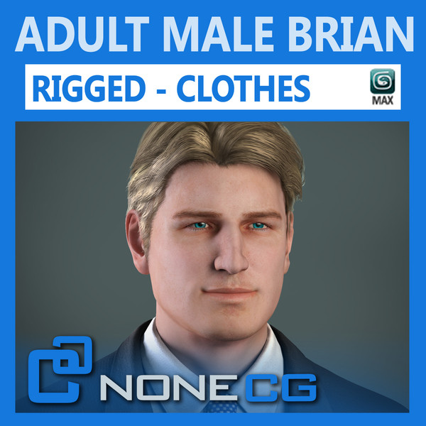 realistic male character rigged 3d model - Anatomy Male Brian Rigged by NONECG