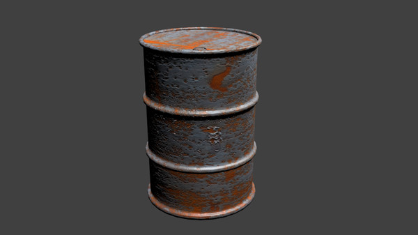 3d model metal barrel oil drum - OilDrum by 2tonne3d