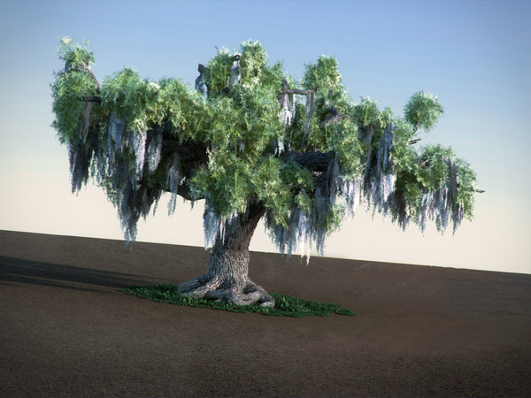 max oak moss tree - Oak with Moss HiPoly tree by RTEwork