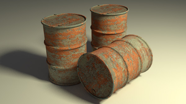 3d model metal barrel oil drum - OilDrum by 2tonne3d