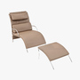 3d model leather lounge chair ottoman