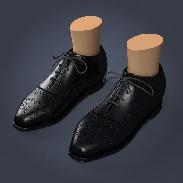 3ds max black leather shoes - Black leather Shoes... by shank3d