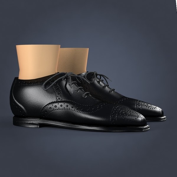 3ds max black leather shoes - Black leather Shoes... by shank3d