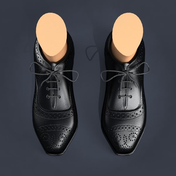 3ds max black leather shoes - Black leather Shoes... by shank3d