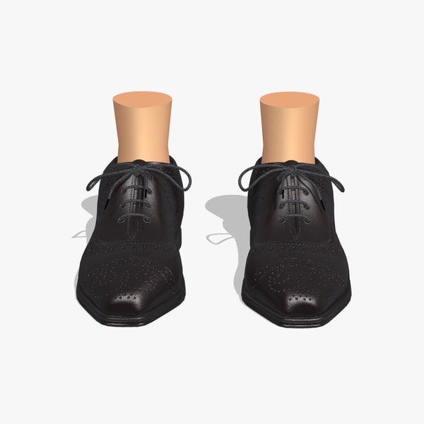 3ds max black leather shoes - Black leather Shoes... by shank3d