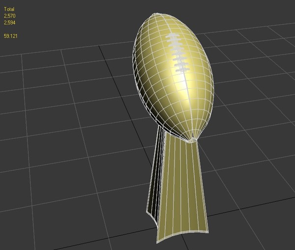 trophy final 3d 3ds - Vince Lombardi Trophy... by Panait George Dorin