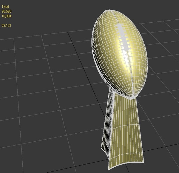 trophy final 3d 3ds - Vince Lombardi Trophy... by Panait George Dorin