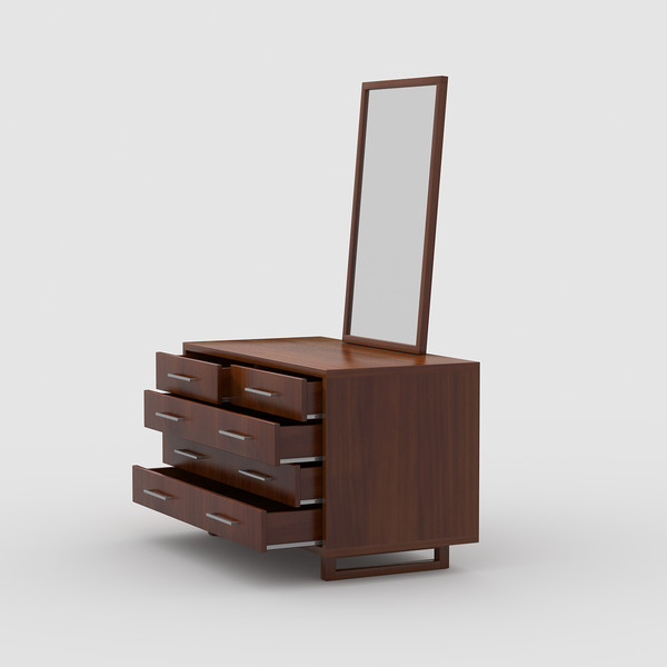 wood dresser 3d model - Wood Dresser by razorwave
