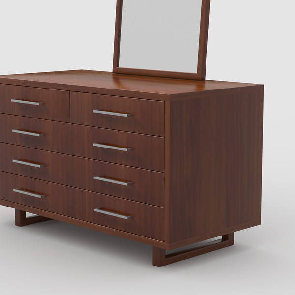 wood dresser 3d model - Wood Dresser by razorwave