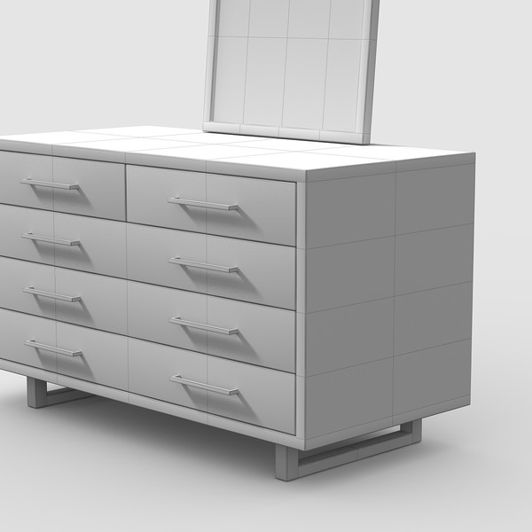 wood dresser 3d model - Wood Dresser by razorwave