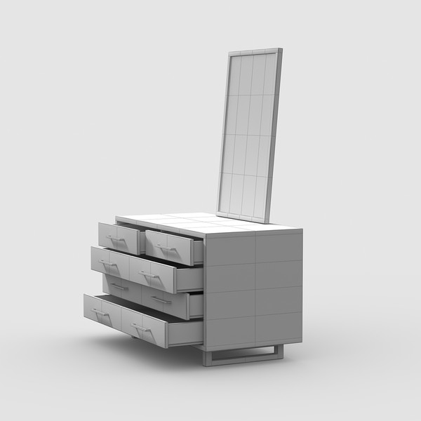 wood dresser 3d model - Wood Dresser by razorwave
