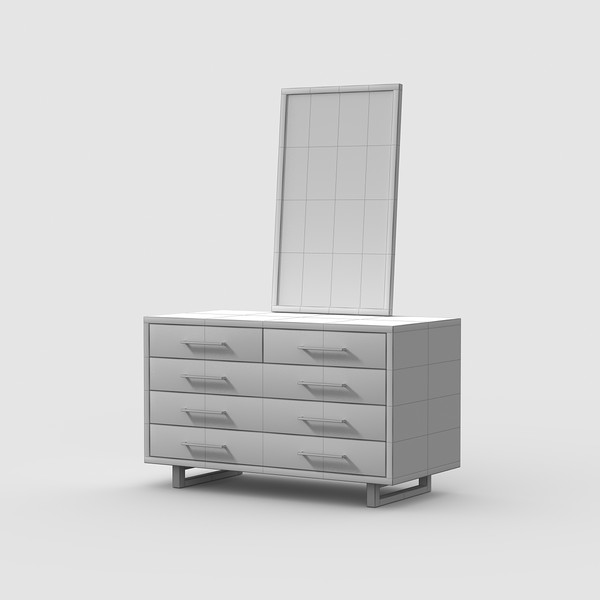 wood dresser 3d model - Wood Dresser by razorwave