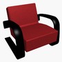 3d armchair 400 red model