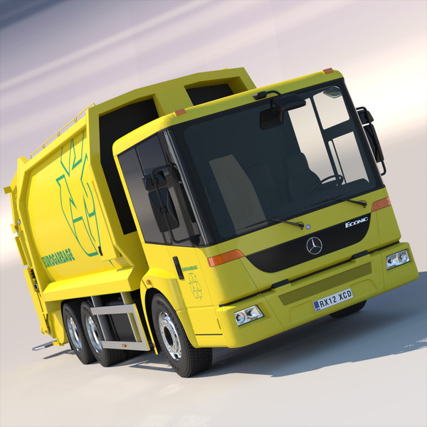 3d model mercedes econic garbage truck - Mercedes Econic Garbage Truck by ArqArt3D