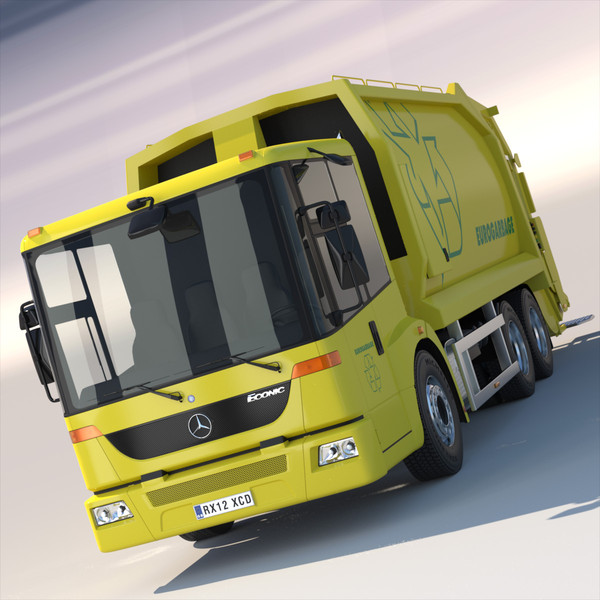 3d model mercedes econic garbage truck - Mercedes Econic Garbage Truck by ArqArt3D