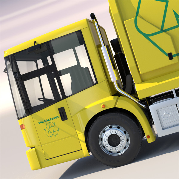 3d model mercedes econic garbage truck - Mercedes Econic Garbage Truck by ArqArt3D