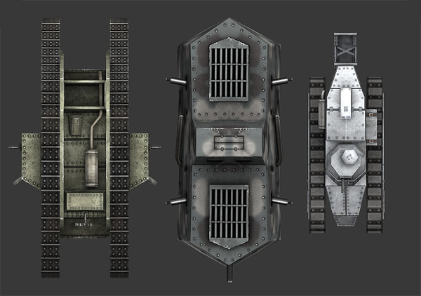 world war tank treads 3d model - World War I Tank Pack... by Hobgob
