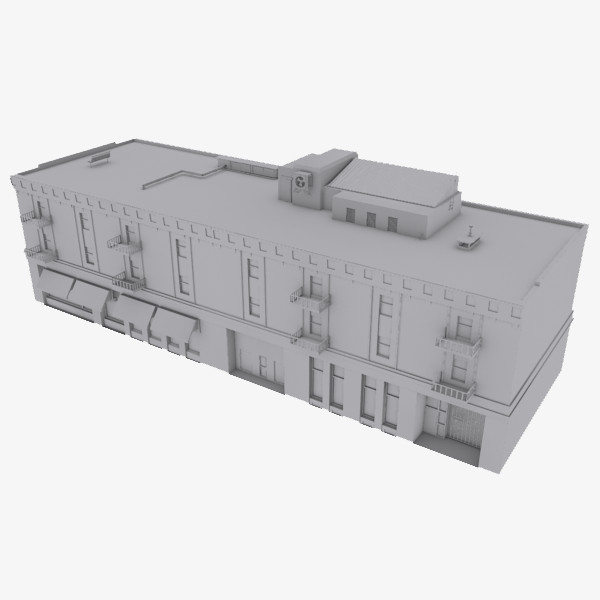 3d building offices shops - Quality Classic Downtown Building by Redafvir