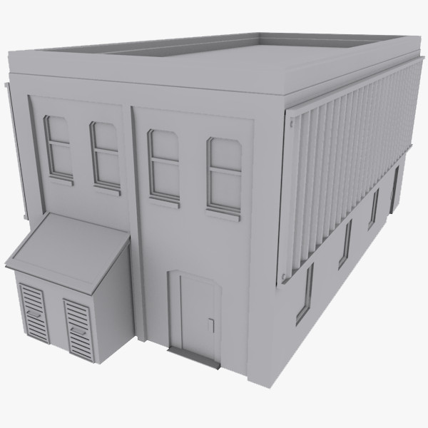building cityscape rooftop 3d 3ds - Stock Building 01 - Med Poly by Redafvir