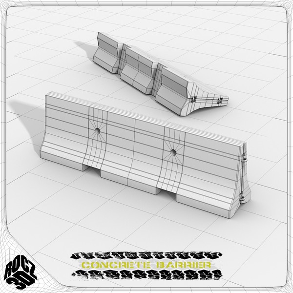 maya concrete barrier - Rocz3D Concrete Barrier by Rocz3D