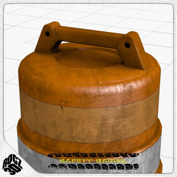 safety traffic barrel 3d 3ds - Rocz3D Safety Barrel by Rocz3D