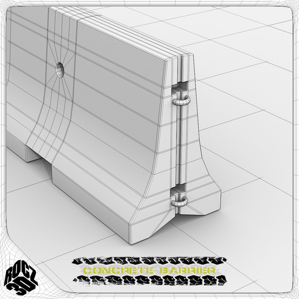 maya concrete barrier - Rocz3D Concrete Barrier by Rocz3D
