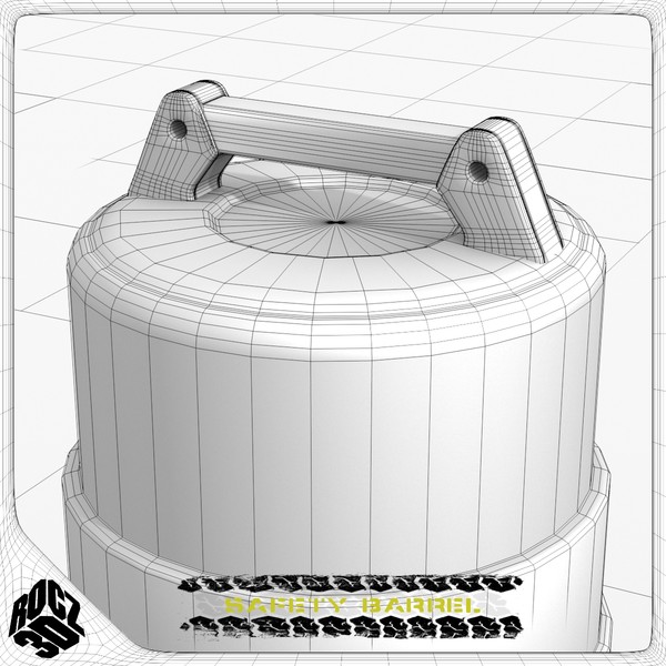 safety traffic barrel 3d 3ds - Rocz3D Safety Barrel by Rocz3D