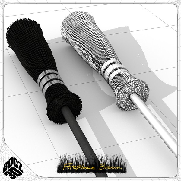 fireplace broom 3d model - Rocz3D Fireplace Broom by Rocz3D