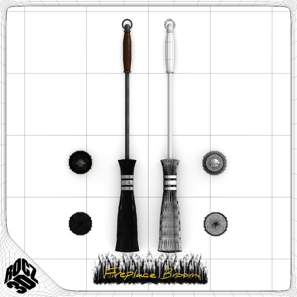 fireplace broom 3d model - Rocz3D Fireplace Broom by Rocz3D