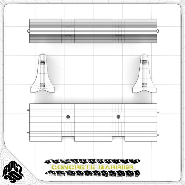 maya concrete barrier - Rocz3D Concrete Barrier by Rocz3D