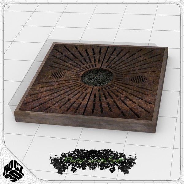 3d model tree planter grate set - Tree Planter Grate Set by Rocz3D
